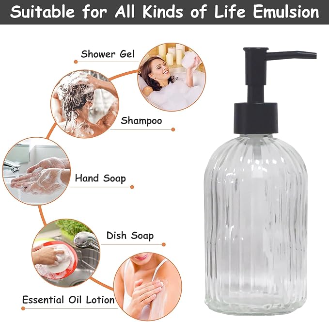 Clear Glass Soap Dispenser - Image 4
