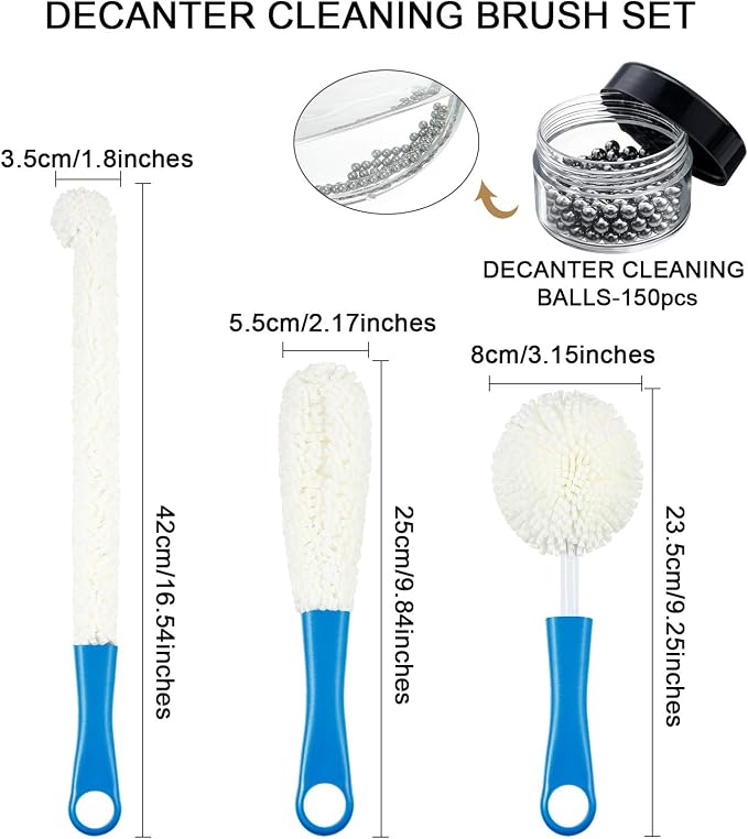Boao 3 Pcs Decanter Cleaning Brush Wine Glass Decanter Flexible Bottle Brush Set - Image 2