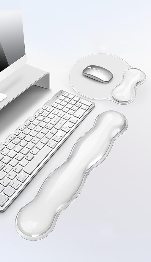 Mouse Pad with Wrist Rest, Soft Cloud Gel Keyboard Mouse Pad Set with Hand - Image 9