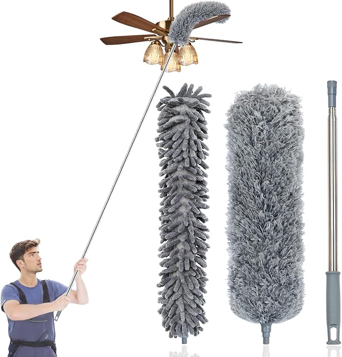 3 Pcs Extendable Microfiber Feather Duster, Electrostatic Bendable Head by HDongany