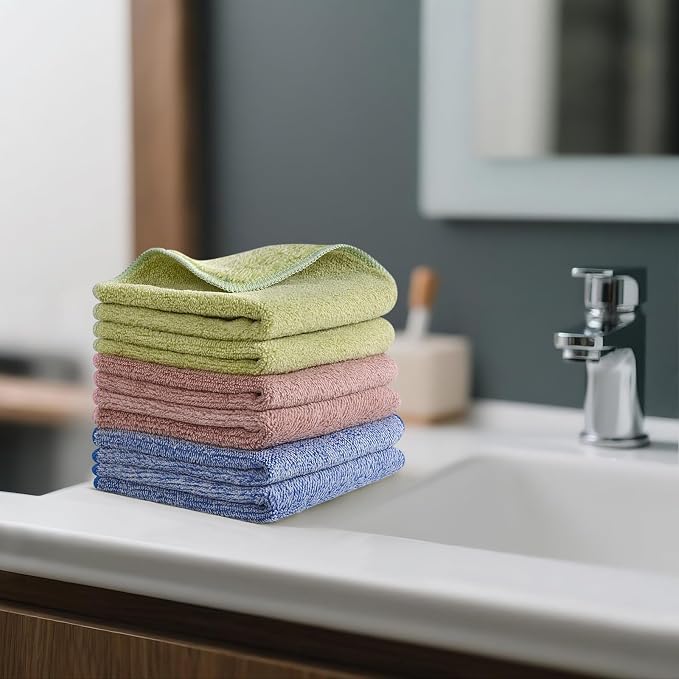 SINLAND Microfiber Face Towels Ultra Soft Facial Washcloths Face Cloth - Image 7