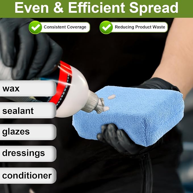 16 PCS Microfiber Applicator Pad, 4.7"x3.1" Scratch-Free Foam Buffing Scrub Pads - Image 6
