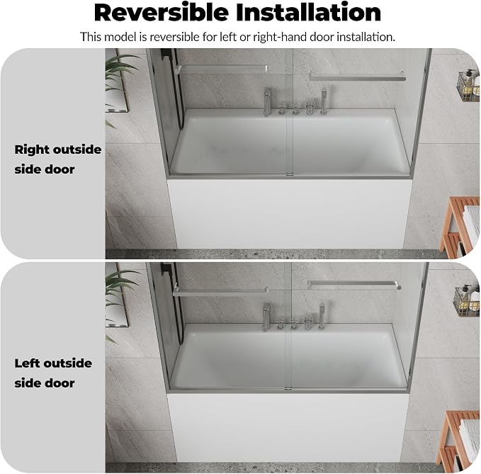 Bathtub Shower Door, 6mm SGCC Tempered Glass - Image 3