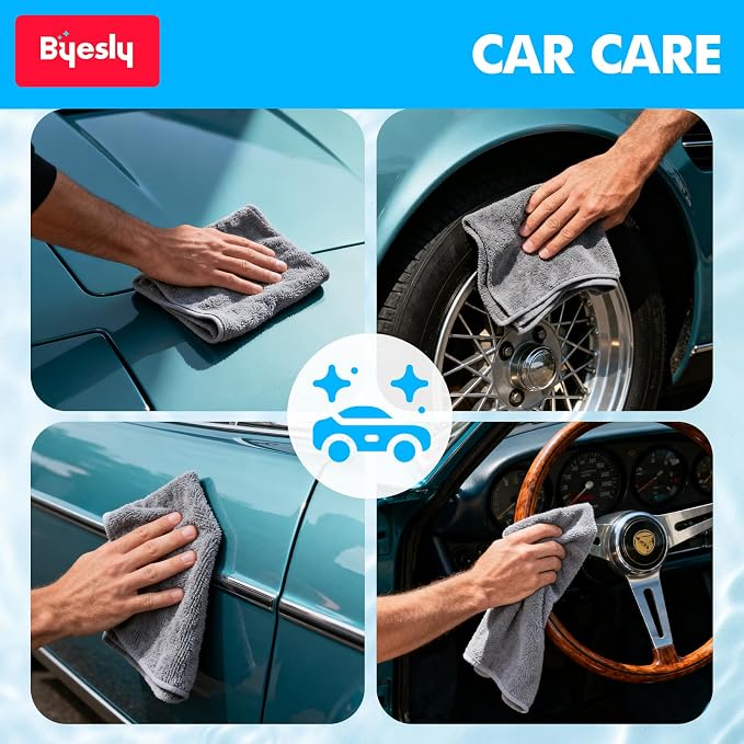 12-Pack Microfiber Cleaning Cloth, 11.5x11.5 Microfiber Towels - Image 8