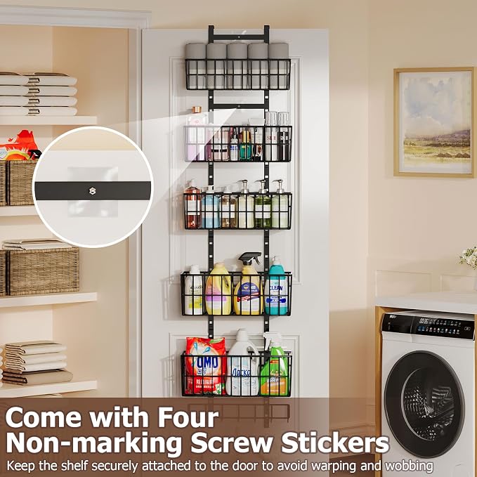 Adjustable Over the Door Organizer, Metal Hanging Door Organizer - Image 9