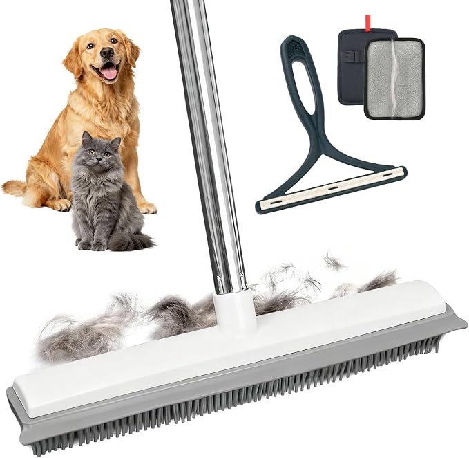 Carpet Rake for Pet Hair Removal, 30-51" Adjustable Stainless Steel Handle by Unknown