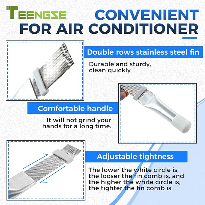7PCS Air Conditioning Brush Set, FCR6 Fin Comb Tool, Radiator Condenser Fin Comb - Image 3