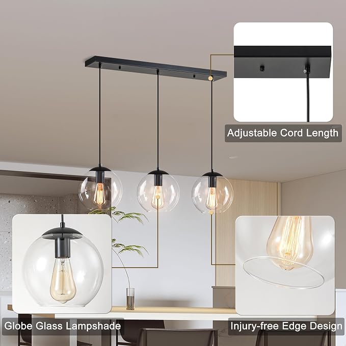 Globe Pendant Light, Modern Hanging Lighting Fixture, Classic Cluster Chandelier - Image 4