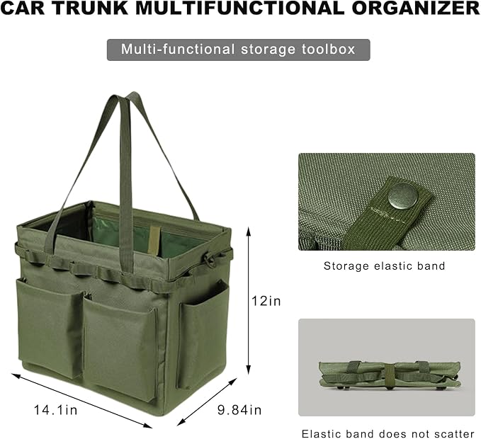 Car Trunk Organizer, Large Capacity Collapsible Tote Wearable Cleaning Caddy - Image 2
