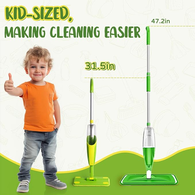 Toddler Spray Mop-Montessori Toys Mini Size Cleaning Mini Mop That Really Spray - Image 8