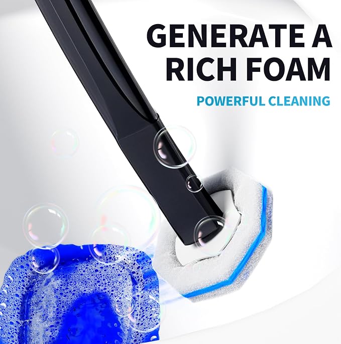 Disposable Toilet Brush with 50 Wand Cleaner Refills Pads，Wall Mounted Toilet - Image 4