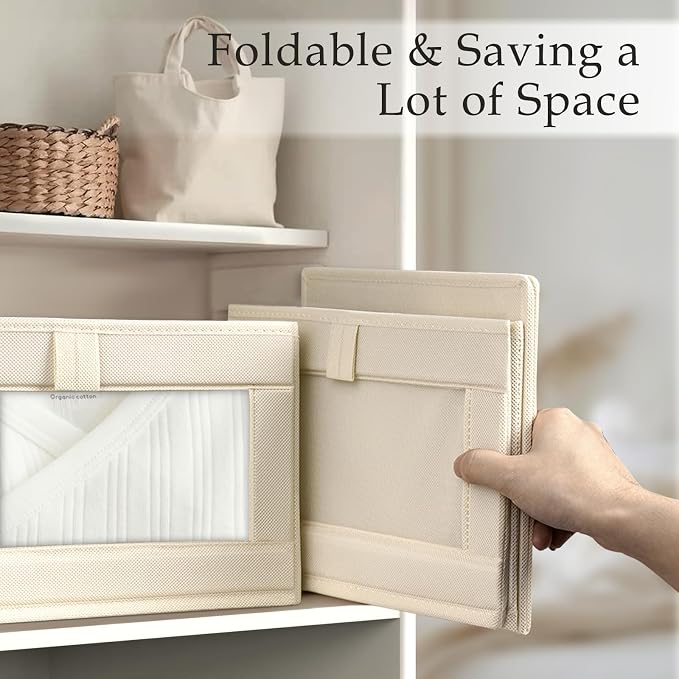 Criusia Linen Closet Organizers and Storage, 4 Pack Linen Closet Baskets - Image 5