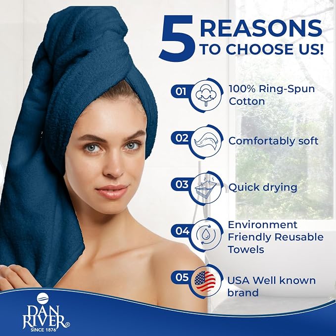 DAN RIVER 8 PC Luxury Bath Towels - Image 5
