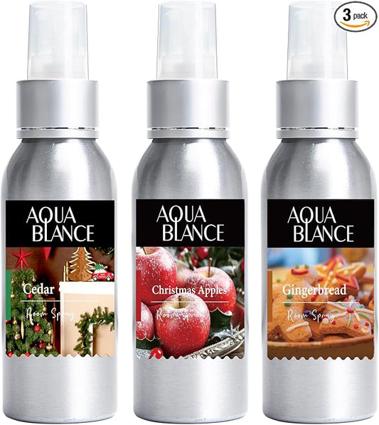 Fragrant Room Spray, Gingerbread, 3 x 3.4 fl oz, Air Fresheners Odor Eliminator by AQUABLANCE