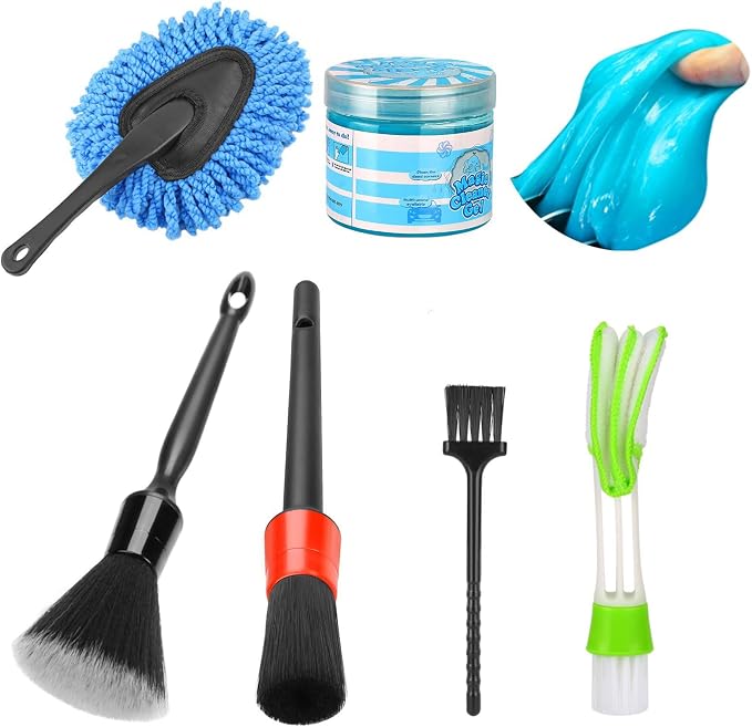 Luscinum Car Interior Duster Detailing Cleaning Gel Brushes Kit, Soft Dust by Luscinum