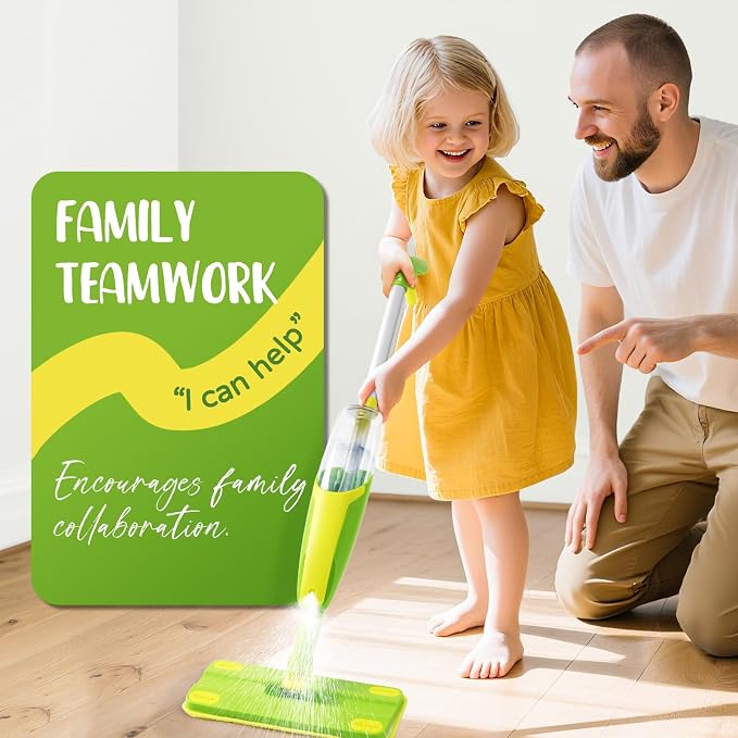 Toddler Spray Mop-Montessori Toys Mini Size Cleaning Mini Mop That Really Spray - Image 4