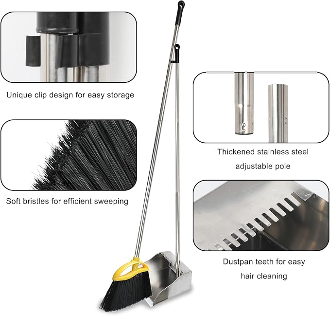 Broom and Stainless Steel Dustpan Set - Image 4