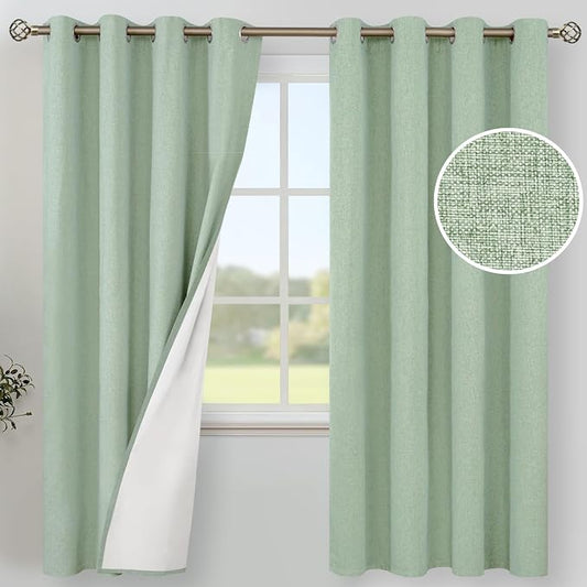 YoungsTex Linen 100% Blackout Curtains 72 Inch Length by YoungsTex