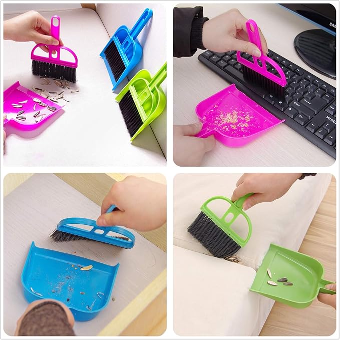 TOPZEA 6 Pack Mini Dust Pan and Brush Set, Mini Hand Broom Dustpan Set Hand - Image 4
