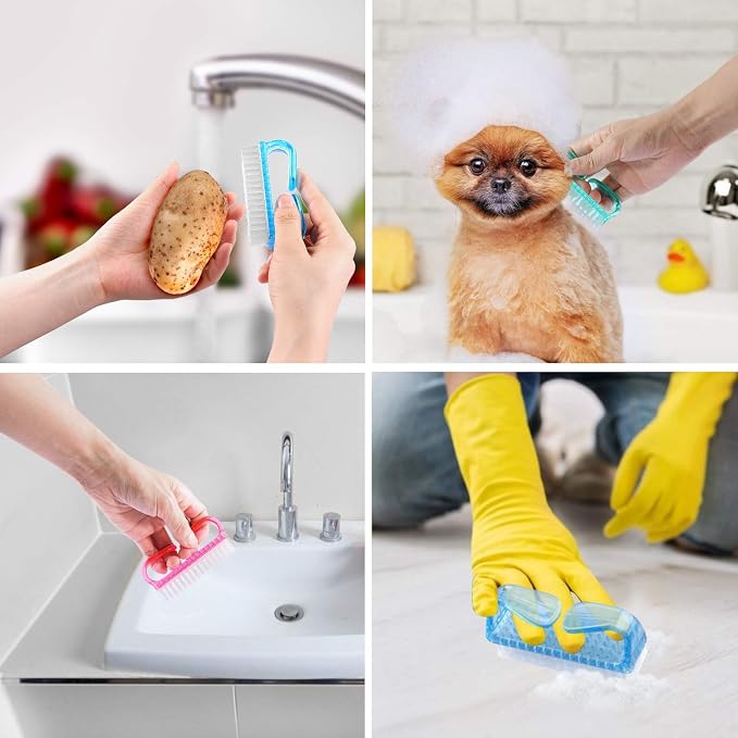 Handle Grip Nail Brush, Hand Fingernail Scrub Cleaning Brushes - Image 7
