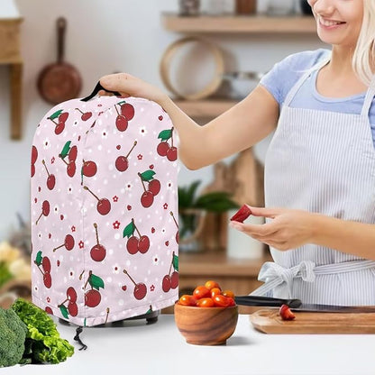 Cherry Print Blender Covers for Kitchen Food Processor Cover with Handle, Drawstring Dust Covers for Kitchen Appliances Stand Mixer or Coffee Maker Appliance Cover