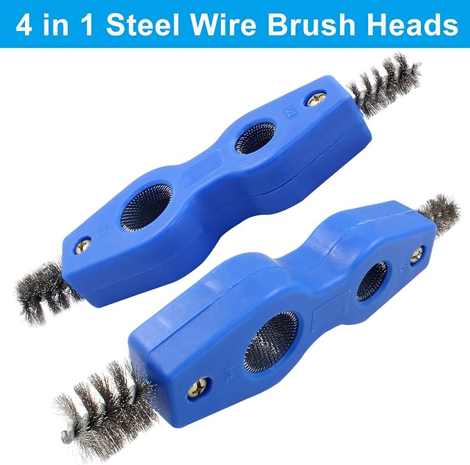 BokWin 1 Pcs 4-in-1 Copper Tubing Cleaner Tool Steel Bristles Deburring Brush - Image 5