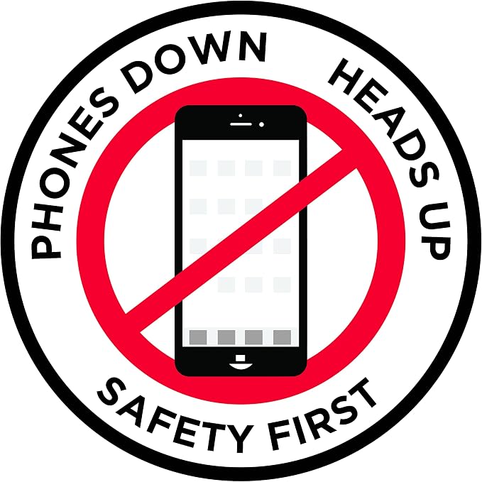 "Phones Down Heads Up" Safety Sign by GraphicalWarehouse