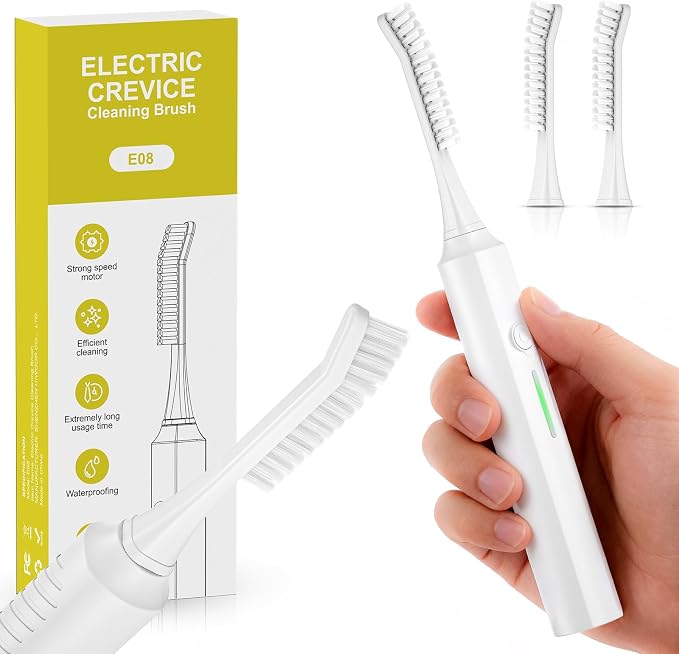 Electric Crevice Cleaning Brush, IPX7 Waterproof Electric Grout Scrub Brush by Hiwoor