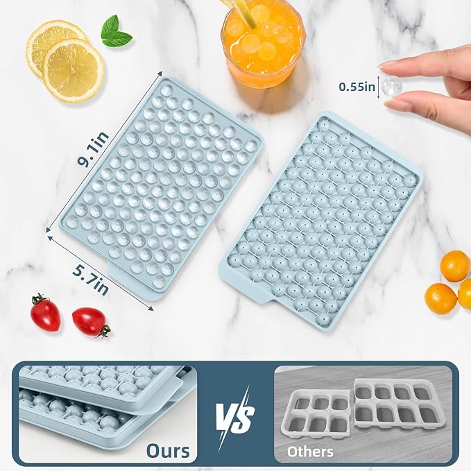 WIBIMEN Mini Ice Cube Trays, Small Tiny Round Pebble Crushed Nugget Ice Trays - Image 5