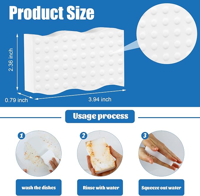20 Pack Magic Sponges Cleaning Eraser, 2X Density Melamine Sponge, Cleaning Pad - Image 2
