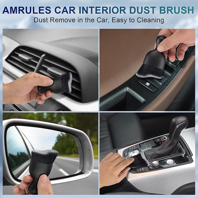 2 PCS Car Interior Detailing Brush, Auto Car Dusting Brushes, Soft Bristles - Image 3