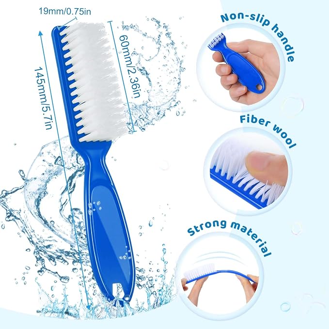 Patelai 200 Pcs Handle Grip Nail Brush Bulk Fingernail Brushes Pedicure Brush - Image 2