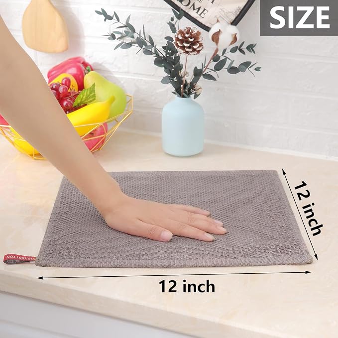 Homaxy 100% Cotton Waffle Weave Kitchen Dish Cloths, Ultra Soft Absorbent Quick - Image 5
