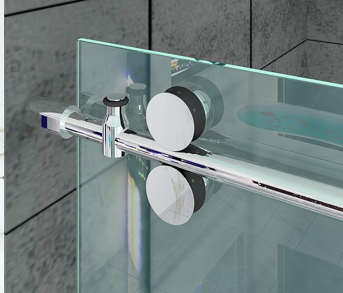 DIYHD 5FT Frameless Chome Stainless Steel Sliding Glass Shower Door Hardware by DIYHD