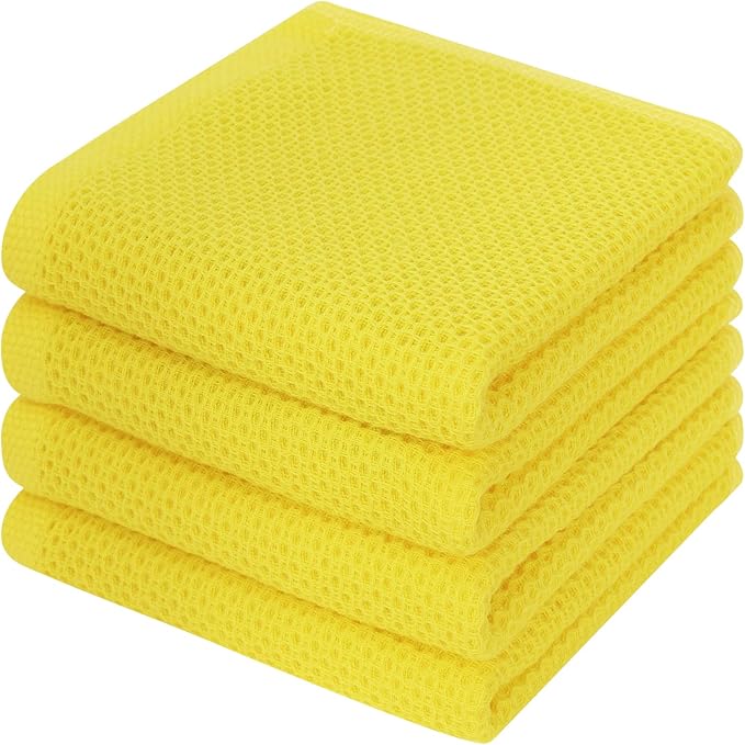 Kitinjoy 100% Cotton Waffle Weave Kitchen Hand Towels by Kitinjoy
