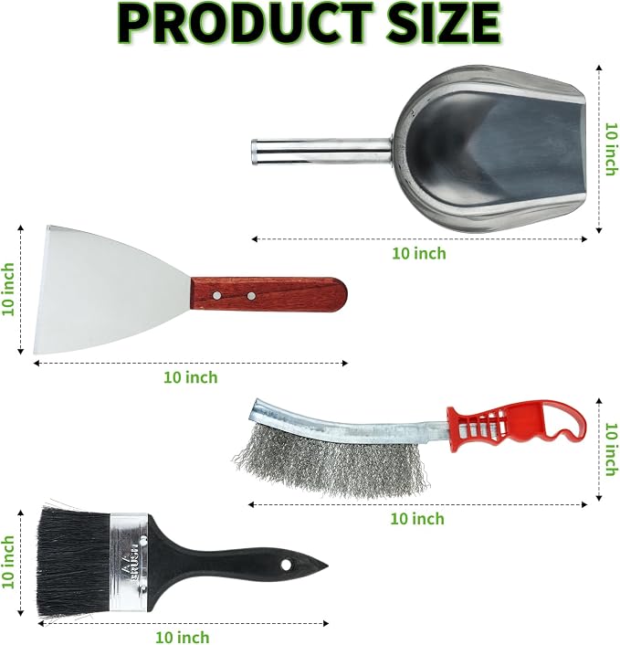 Grill Ash Cleaning Pellet 4-Piece Kit（Metal Material Durability） Includes Wire - Image 3