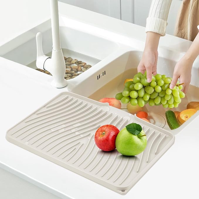 Silicone Dish Drying Mat for Kitchen Counter, Dish Drying Pad, Non-Slip Drain - Image 7