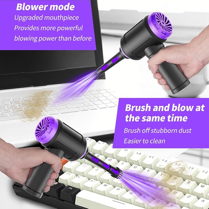 14500 Pa Computer Vacuum Cleaner Mini & 110000RPM Compressed Air Duster - Image 3