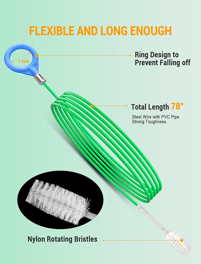 Auto Sunroof Cleaning Tool, 78 Inch Long Flexible Pipe Brush, Tube Cleaner Brush - Image 2