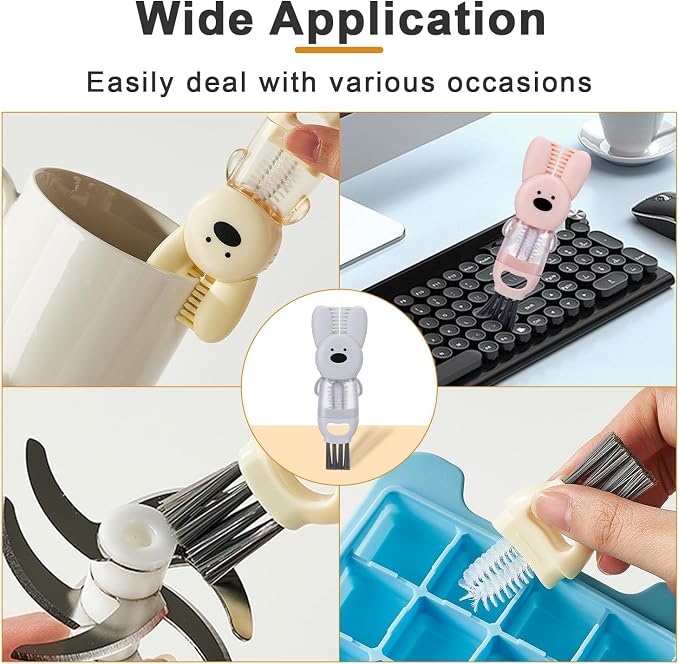 4 in 1 Water Bottle Brush, Cute Rabbit Cup Lid Cleaning Brush Tool Set - Image 6