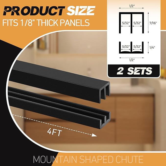 Landical 2 Sets 4FT Sliding Door Track - Image 2