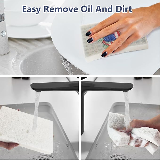 4Pcs USA Flag Heavy Duty Kitchen Dish Sponges | Large Odor Free Non-Scratch - Image 4