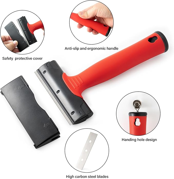 Gomake 4 Inch Razor Blade Scraper Tool Razor Scraper - Image 2