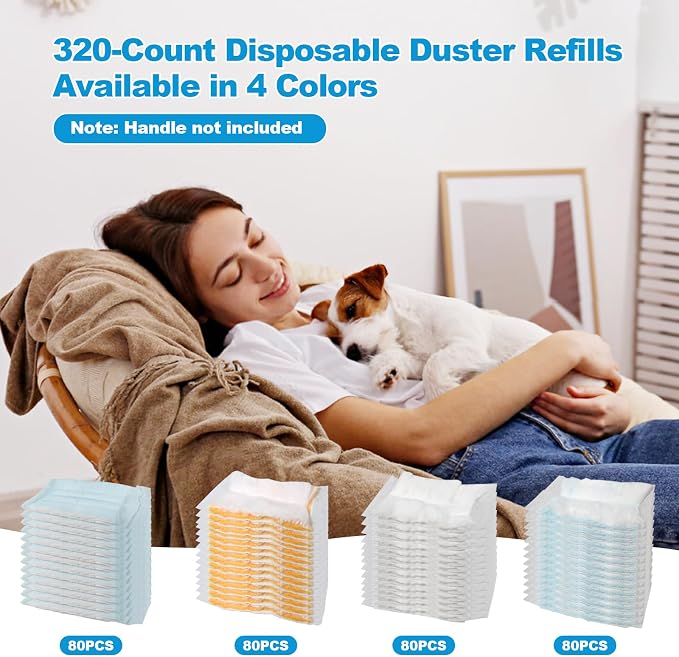 320 Pcs Disposable Dusters Refills 180° Multi Surface Replacement Bulk Heavy - Image 2