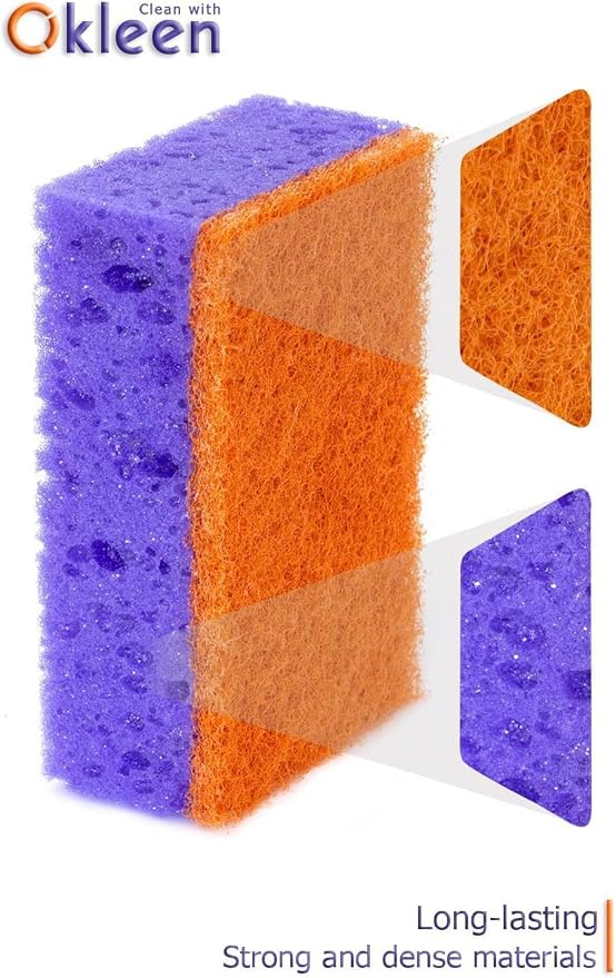 Purple and Orange Multi Use Scrub Sponges. Made in Europe. 18 Pack, 4.3x2.8x1.4 - Image 6