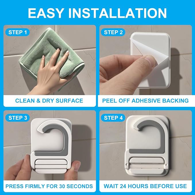 3pack Mop and Broom Holder Wall Mount Self Adhesive - Image 7