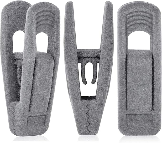 Grey Velvet Clips for Velvet Hangers by TOFIIGREM