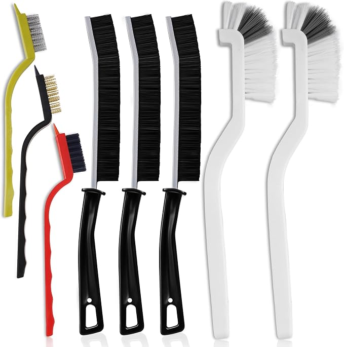 8 Pcs Crevice Cleaning Brush Set – Hard Bristle Cleaning Tools by Unknown