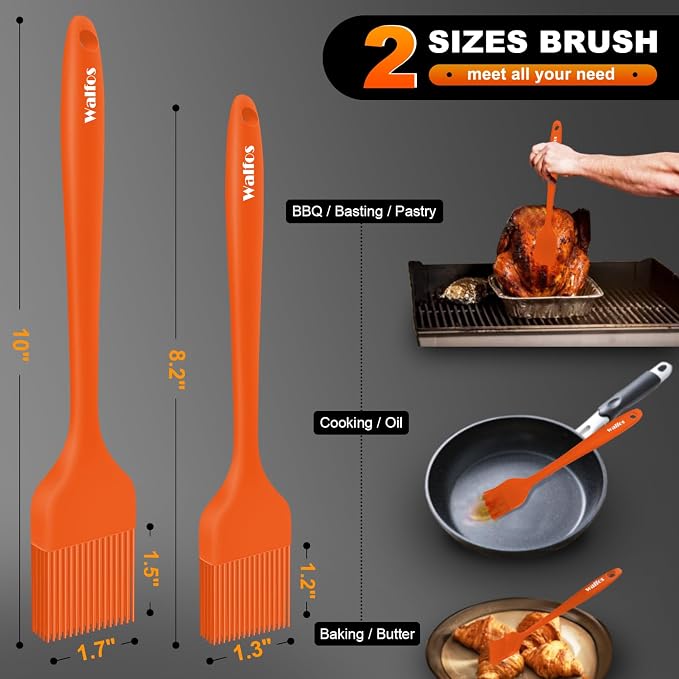 Walfos 600℉ Heat Resistasnt Pastry Brushes, BPA Free Silicone Basting Brush - Image 6