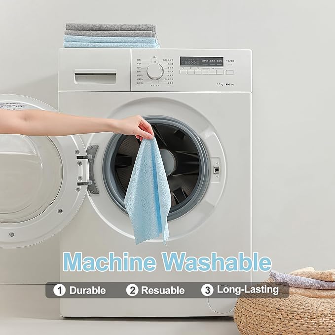 Jessy Home 80 Pack Microfiber Cleaning Cloth Roll Reusable Paper Towels 12"x12" - Image 7